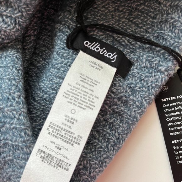 Allbirds NWT 100% Merino Wool Winter Pom Beanie Hat Juniper Blue Unisex - Picture 5 of 5